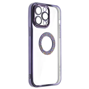 Силиконов калъф Diamond за iPhone 15 Pro, Лилав