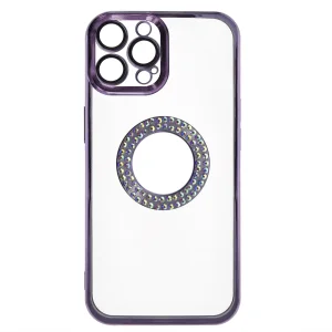 Силиконов калъф Diamond за iPhone 15 Pro, Лилав 3