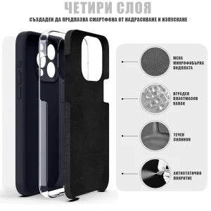LUX Silicone Silicone Case for iPhone 13 Pro Max, Black 3