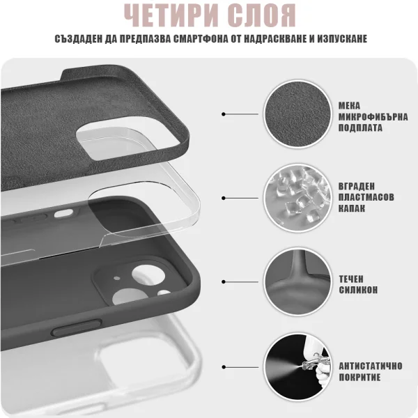 LUX Silicone Case for iPhone 14 Plus, Black 3