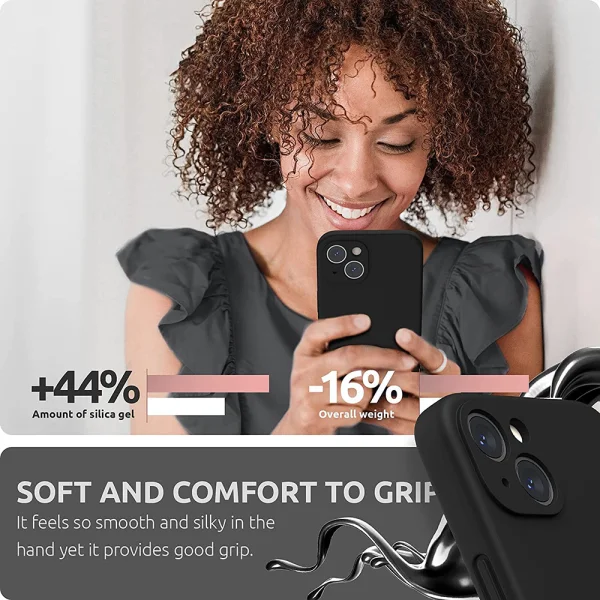 LUX Silicone case for iPhone 15 Plus, Black 5