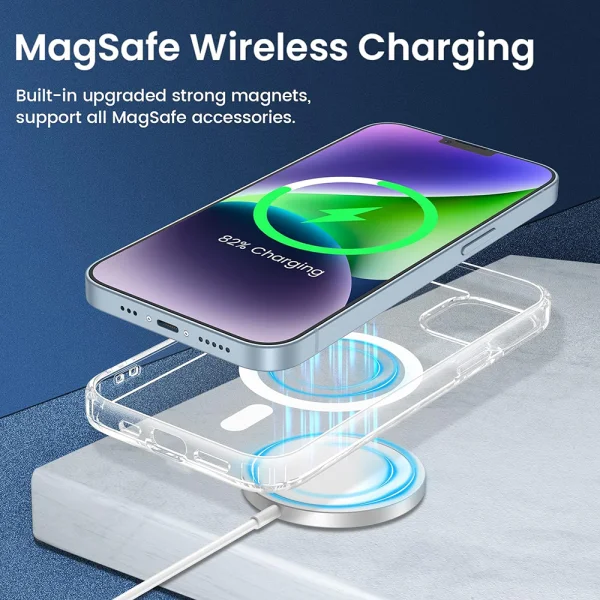 Удароустойчив калъф MagSF IPhone 13, Прозрачен 3