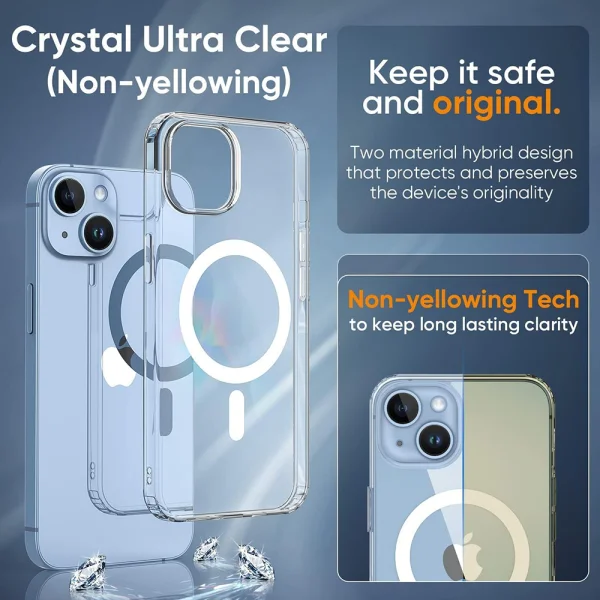 Shockproof Case MagSF for iPhone 14, Clear 4