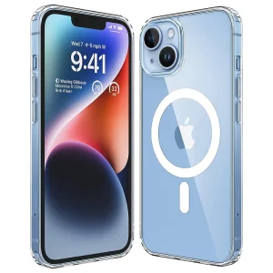 Удароустойчив калъф MagSF за iPhone 14, Прозрачен