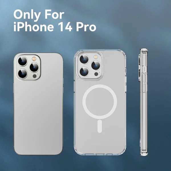 Shockproof MagSF Case for iPhone 14 Pro, Transparent 2