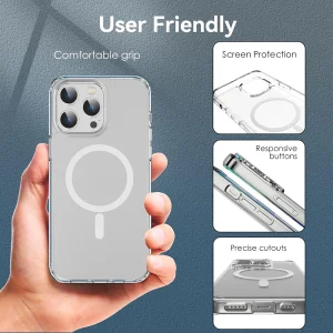 Shockproof MagSF Case for iPhone 14 Pro, Transparent 4