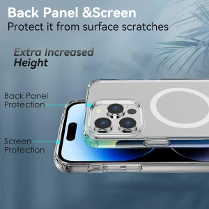 Shockproof MagSF Case for iPhone 14 Pro, Transparent 3