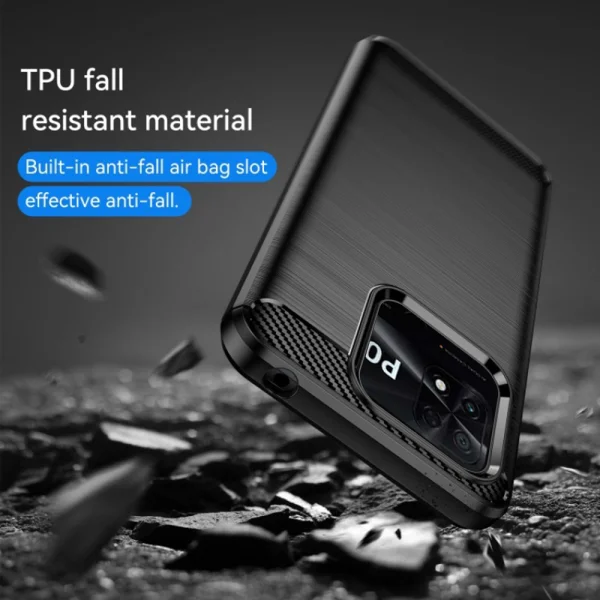Silicone Case Carbon for Xiaomi Poco C40, Black 3