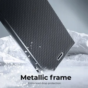 Калъф Тефтер Carbon LUNA за Samsung Galaxy A15, Черен 3