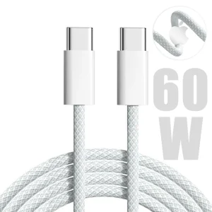 Кабел APPLE от USB-C към USB-C, 60W, 1m, MQKJ3ZM A, Бял, bulk
