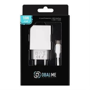 Charger OBAL-ME Wall USB-A, 10W, with USB-A to USB-C cable, 1m, White 3