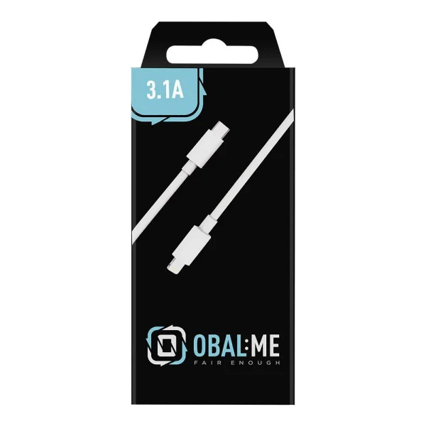 Кабел OBAL-ME Fast Charge от USB-C към Lightning, 1m, Бял 2