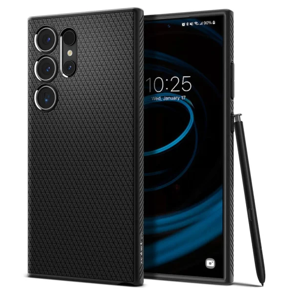 Удароустойчив Калъф Spigen Liquid Air за Samsung Galaxy S24 Ultra, ACS07287, Matte, Черен 1