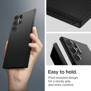 Удароустойчив Калъф Spigen Liquid Air за Samsung Galaxy S24 Ultra, ACS07287, Matte, Черен 4
