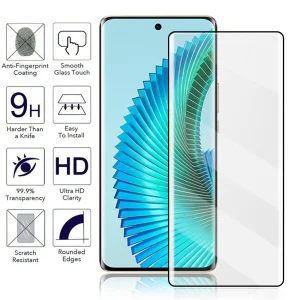 Full Glue Tempered Glass Protector for Honor Magic6 Lite, Black 3