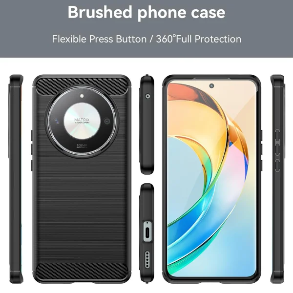 Силиконов калъф Carbon за Honor Magic6 Lite, Черен 4
