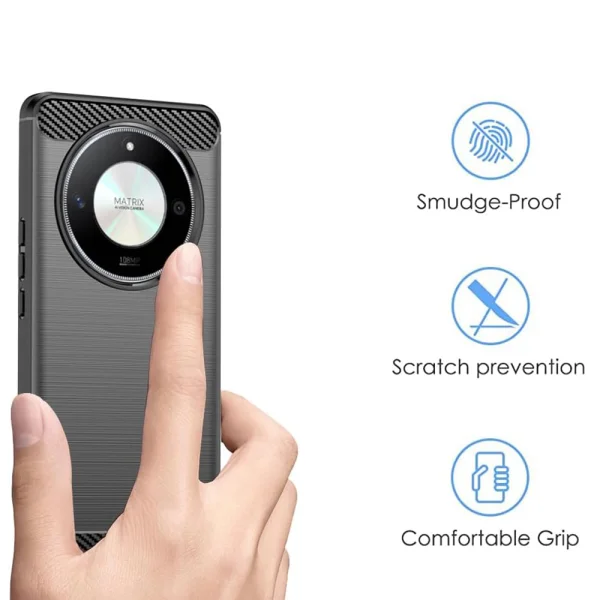 Силиконов калъф Carbon за Honor Magic6 Lite, Черен 2
