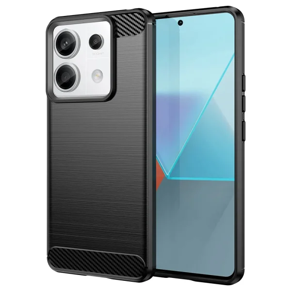 Силиконов калъф Carbon Fibre Brushed за Xiaomi Redmi Note 13 Pro 5G / Poco X6, Черен 1