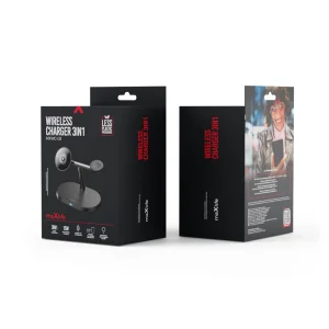 Безжично зарядно Maxlife MXWC-03, 3in1, 15W, Черен 5