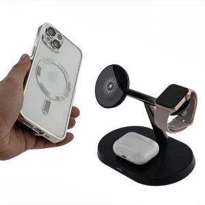 Безжично зарядно Maxlife MXWC-03, 3in1, 15W, Черен 3