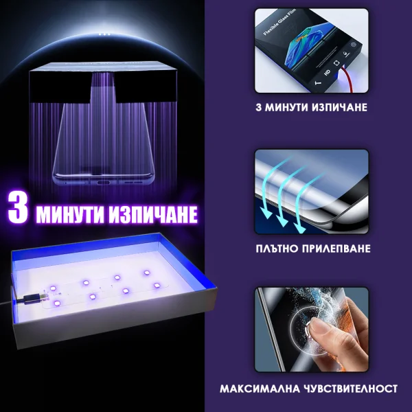 Xидрогел протектор UV FLEXIBLE Glass за Samsung Galaxy S8, front shell 5
