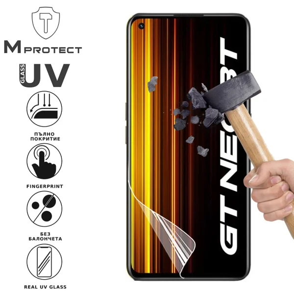Hydrogel screen protector UV FLEXIBLE Glass for Realme GT Neo 3T, front full 1