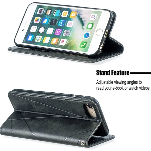 Leather Prismatic Wallet Case for Iphone 7/8/SE (2020), Black 5
