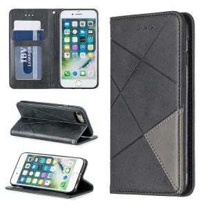 Leather Prismatic Wallet Case for Iphone 7/8/SE (2020), Black 6