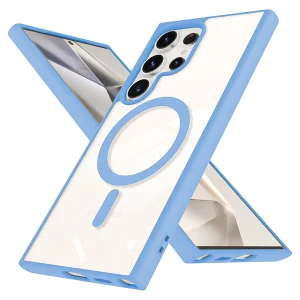 Удароустойчив калъф Acrylic Color MagSF за Samsung Galaxy S24 Ultra, Светло син