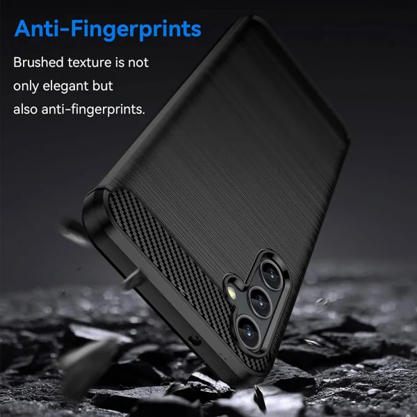 Silicone Case Carbon Fibre Brushed for Samsung Galaxy A25 5G, Black 5