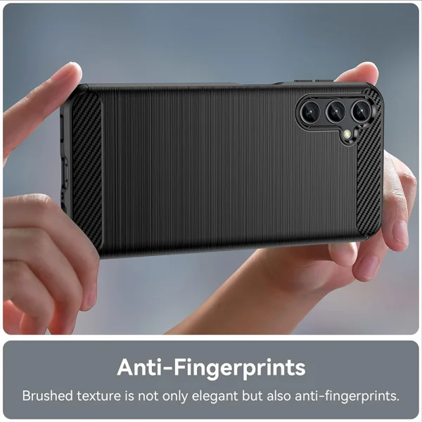 Silicone Case Carbon Fibre Brushed for Samsung Galaxy A25 5G, Black 3