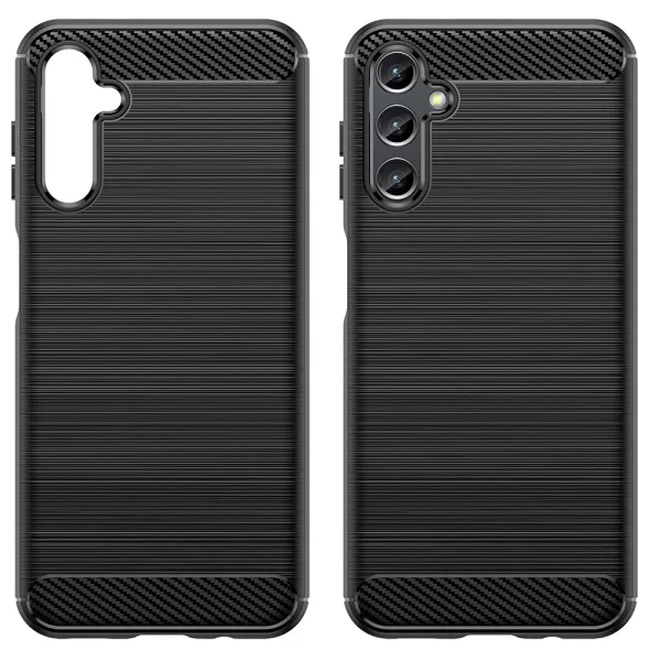 Silicone Case Carbon Fibre Brushed for Samsung Galaxy A25 5G, Black 2