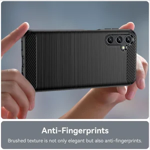 Silicone Case Carbon Fibre Brushed for Samsung Galaxy A25 5G, Black 3