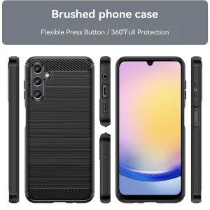 Silicone Case Carbon Fibre Brushed for Samsung Galaxy A25 5G, Black 4