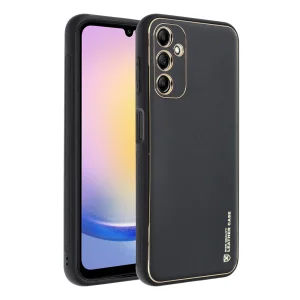 Удароустойчив калъф LEATHER за Samsung Galaxy A25, Черен