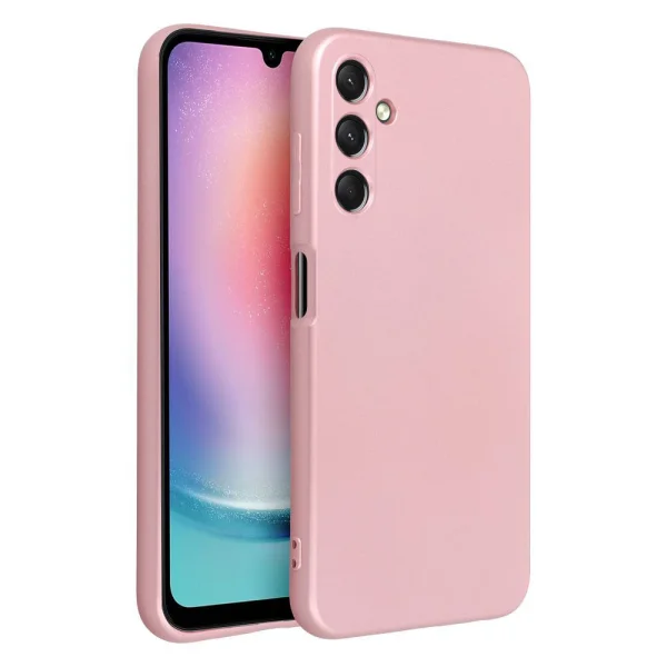 Silicone case METALLIC for Samsung Galaxy A25, Pink 2