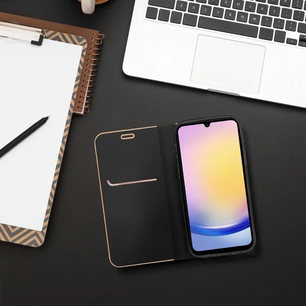 Калъф Тефтер LUNA Gold за Samsung Galaxy A25, Черен 4