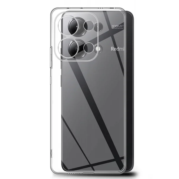 Silicone Case for Xiaomi Redmi Note 13 Pro 4G, 2mm, camera protection, Transparent 2