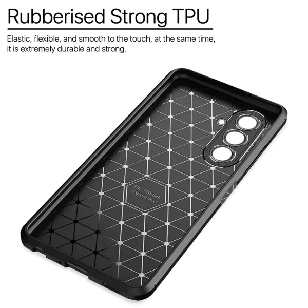 Carbon Fiber Texture Silicone Case for Samsung Galaxy A14, Black 3