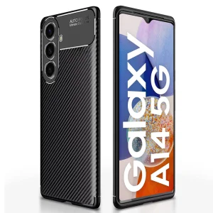 Силиконов калъф Carbon Fiber Texture за Samsung Galaxy A14, Черен
