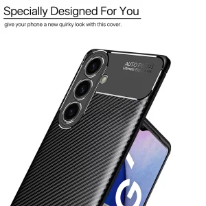 Carbon Fiber Texture Silicone Case for Samsung Galaxy A14, Black 4