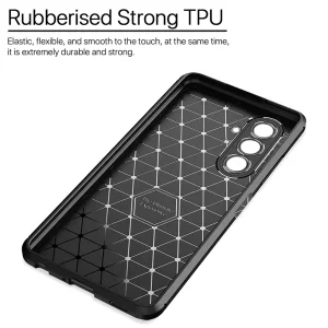 Carbon Fiber Texture Silicone Case for Samsung Galaxy A14, Black 3