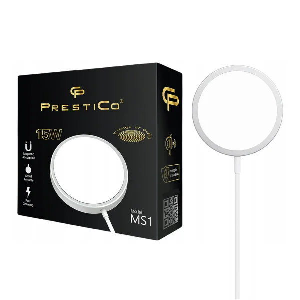 Wireless Charger Prestico MS1, MagSF Wireless, 15W, White 2