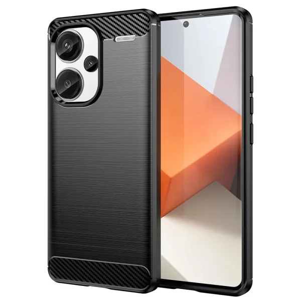 Силиконов Калъф Techsuit Carbon Fibre Brushed за Xiaomi Redmi Note 13 Pro Plus 5G, Черен 1