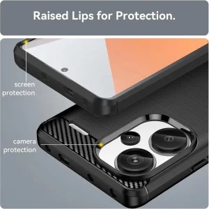 Силиконов Калъф Techsuit Carbon Fibre Brushed за Xiaomi Redmi Note 13 Pro Plus 5G, Черен 3