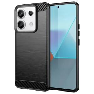 Силиконов Калъф Carbon Fibre Brushed за Xiaomi Redmi Note 13 Pro 4G / Poco M6 Pro, Черен