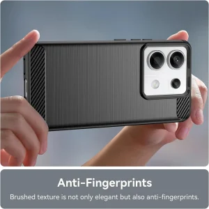 Силиконов Калъф Carbon Fibre Brushed за Xiaomi Redmi Note 13 Pro 4G / Poco M6 Pro, Черен 4