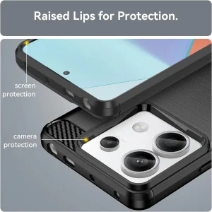 Силиконов Калъф Carbon Fibre Brushed за Xiaomi Redmi Note 13 Pro 4G / Poco M6 Pro, Черен 3