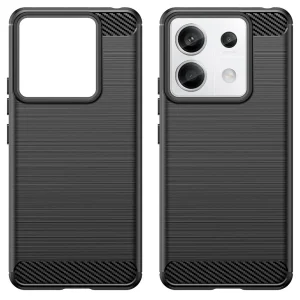 Силиконов Калъф Carbon Fibre Brushed за Xiaomi Redmi Note 13 Pro 4G / Poco M6 Pro, Черен 5