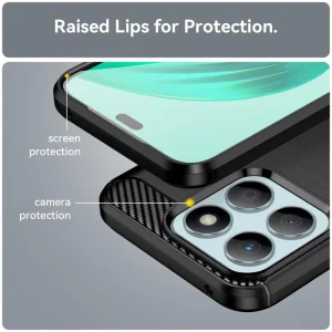Techsuit Carbon Fibre Brushed Silicone Case for Honor X8b, Black 5